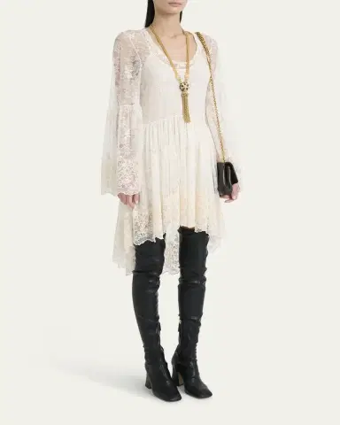 Chloé Lace U-Neck Long-Sleeve Mini Dress | Thumbnail 8 Chloé Lace U-Neck Long-Sleeve Mini Dress | Thumbnail 8