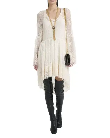 Chloé Lace U-Neck Long-Sleeve Mini Dress | Thumbnail 1 Chloé Lace U-Neck Long-Sleeve Mini Dress | Thumbnail 1