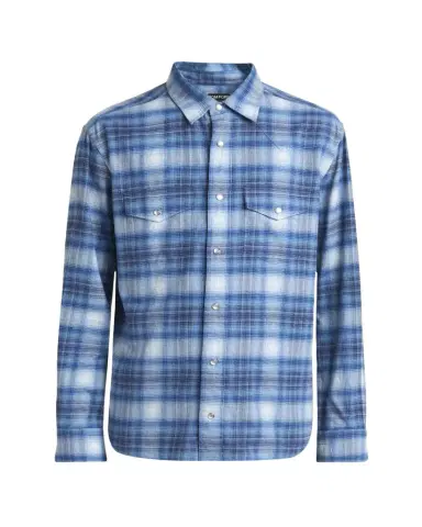 TOM FORD Men's Defused Check Slim Fit Western Shirt | Thumbnail 1 TOM FORD Men's Defused Check Slim Fit Western Shirt | Thumbnail 1