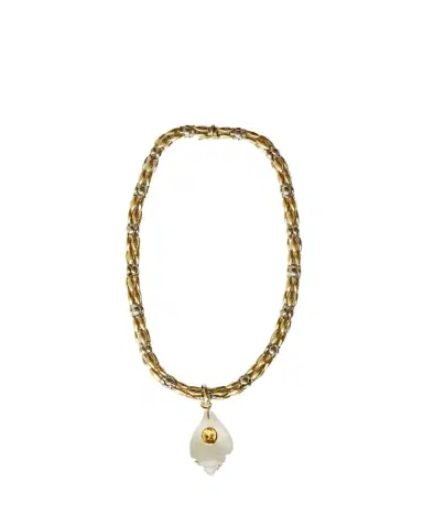 Haute Victoire 18K Rock Crystal Shell and Citrine Braided Necklace | Thumbnail 1 Haute Victoire 18K Rock Crystal Shell and Citrine Braided Necklace | Thumbnail 1