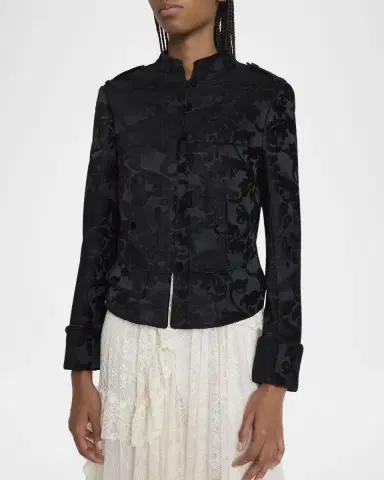 Chloé Jacquard Velvet Single-Breasted Jacket | Thumbnail 4 Chloé Jacquard Velvet Single-Breasted Jacket | Thumbnail 4
