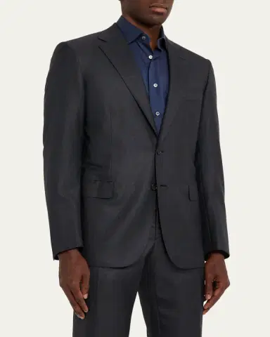 Brioni Men's Wool and Silk Tonal Check Two-Piece Suit | Thumbnail 4 Brioni Men's Wool and Silk Tonal Check Two-Piece Suit | Thumbnail 4