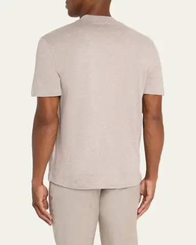 Brioni Men's Cotton and Cashmere Slim-Fit Crewneck T-Shirt | Thumbnail 3 Brioni Men's Cotton and Cashmere Slim-Fit Crewneck T-Shirt | Thumbnail 3