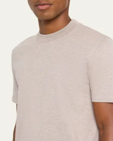 Brioni Men's Cotton and Cashmere Slim-Fit Crewneck T-Shirt | Thumbnail 5 Brioni Men's Cotton and Cashmere Slim-Fit Crewneck T-Shirt | Thumbnail 5