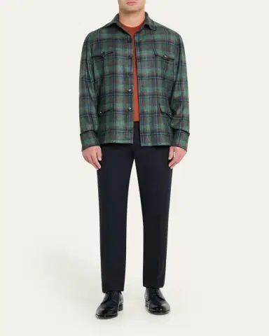 Brioni Men's Cotton and Cashmere Slim-Fit Crewneck T-Shirt | Thumbnail 6 Brioni Men's Cotton and Cashmere Slim-Fit Crewneck T-Shirt | Thumbnail 6