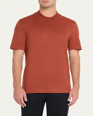 Brioni Men's Cotton and Cashmere Slim-Fit Crewneck T-Shirt | Thumbnail 8 Brioni Men's Cotton and Cashmere Slim-Fit Crewneck T-Shirt | Thumbnail 8