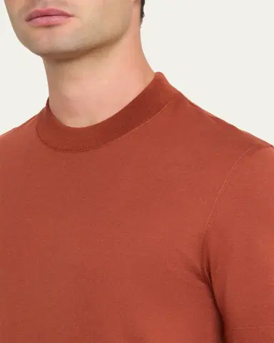 Brioni Men's Cotton and Cashmere Slim-Fit Crewneck T-Shirt | Thumbnail 9 Brioni Men's Cotton and Cashmere Slim-Fit Crewneck T-Shirt | Thumbnail 9