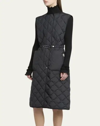 Moncler Butor Diamond-Quilted Long Down Vest | Thumbnail 4 Moncler Butor Diamond-Quilted Long Down Vest | Thumbnail 4