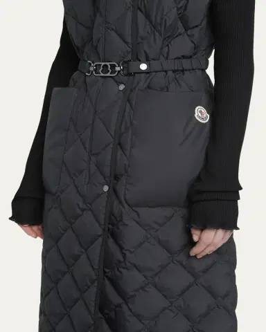 Moncler Butor Diamond-Quilted Long Down Vest | Thumbnail 5 Moncler Butor Diamond-Quilted Long Down Vest | Thumbnail 5