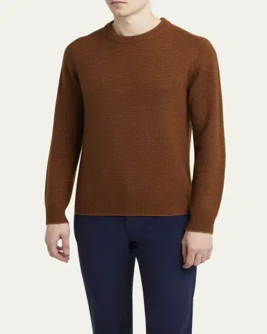Brioni Men's Cashmere and Silk Knit Crewneck Sweater | Thumbnail 4 Brioni Men's Cashmere and Silk Knit Crewneck Sweater | Thumbnail 4