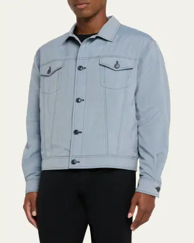 Giorgio Armani Men's Silk Denim Blouson Jacket | Thumbnail 8 Giorgio Armani Men's Silk Denim Blouson Jacket | Thumbnail 8