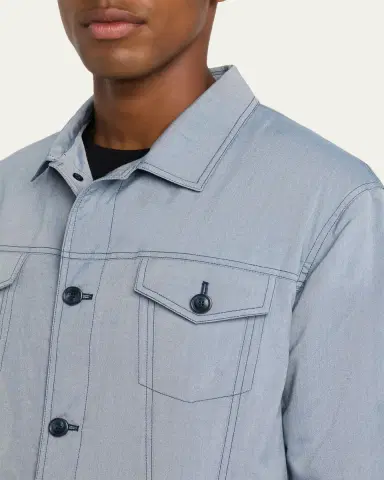 Giorgio Armani Men's Silk Denim Blouson Jacket | Thumbnail 9 Giorgio Armani Men's Silk Denim Blouson Jacket | Thumbnail 9