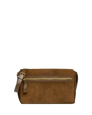 Tom Ford Men's Buckley Suede Large Flap Messenger Bag | Thumbnail 1 Tom Ford Men's Buckley Suede Large Flap Messenger Bag | Thumbnail 1