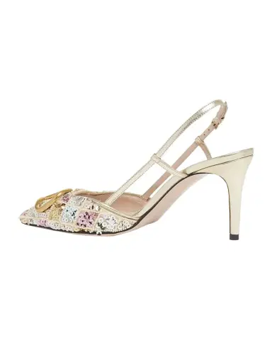 Valentino Garavani VLogo Signature Sequined Beaded Slingback Pumps | Thumbnail 1 Valentino Garavani VLogo Signature Sequined Beaded Slingback Pumps | Thumbnail 1