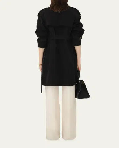 Burberry Castleford Check-Collar Belted Short Trench Coat | Thumbnail 3 Burberry Castleford Check-Collar Belted Short Trench Coat | Thumbnail 3