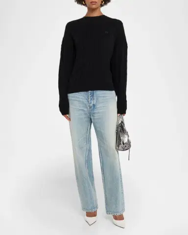 Balenciaga Cable-Knit Crewneck Sweater | Thumbnail 2 Balenciaga Cable-Knit Crewneck Sweater | Thumbnail 2