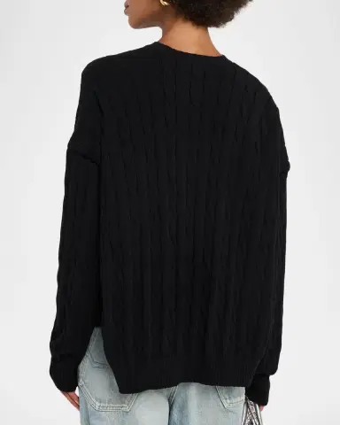 Balenciaga Cable-Knit Crewneck Sweater | Thumbnail 3 Balenciaga Cable-Knit Crewneck Sweater | Thumbnail 3