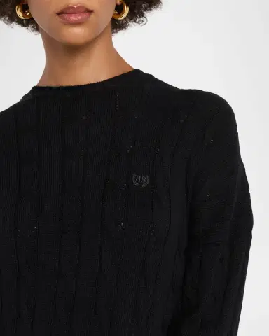 Balenciaga Cable-Knit Crewneck Sweater | Thumbnail 5 Balenciaga Cable-Knit Crewneck Sweater | Thumbnail 5