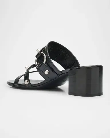 Balenciaga City Leather Block-Heel Sandals | Thumbnail 4 Balenciaga City Leather Block-Heel Sandals | Thumbnail 4