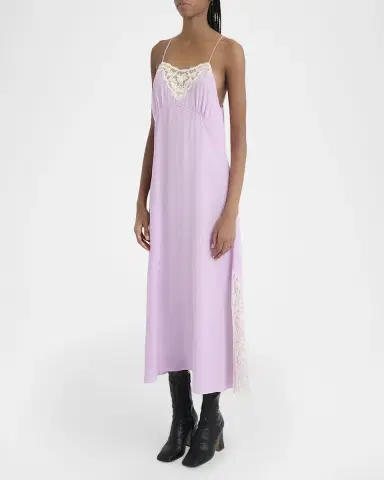 Chloé Lace-Trim Silk Midi Slip Dress | Thumbnail 3 Chloé Lace-Trim Silk Midi Slip Dress | Thumbnail 3