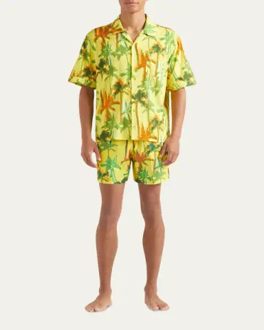 Vilebrequin Men's Cotton Palms Camp Shirt | Thumbnail 2 Vilebrequin Men's Cotton Palms Camp Shirt | Thumbnail 2