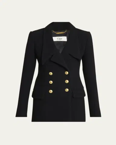 Chloé Cascade-Lapel Double-Breasted Boucle Jacket | Thumbnail 5 Chloé Cascade-Lapel Double-Breasted Boucle Jacket | Thumbnail 5