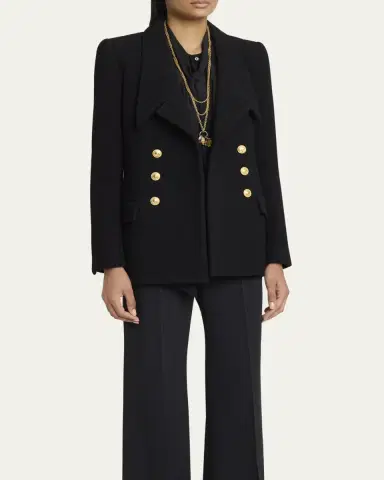 Chloé Cascade-Lapel Double-Breasted Boucle Jacket | Thumbnail 8 Chloé Cascade-Lapel Double-Breasted Boucle Jacket | Thumbnail 8