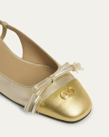 Valentino Garavani Valet Du Roi VLogo Metallic Leather Slingback Ballerina Flats | Thumbnail 6 Valentino Garavani Valet Du Roi VLogo Metallic Leather Slingback Ballerina Flats | Thumbnail 6