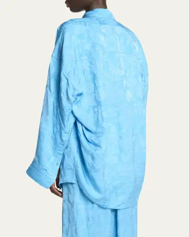 Balenciaga Long-Sleeve Button-Down Cocoon Shirt | Thumbnail 3 Balenciaga Long-Sleeve Button-Down Cocoon Shirt | Thumbnail 3