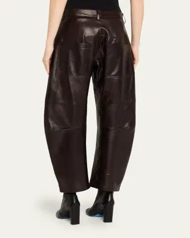 Nili Lotan Shon Leather Barrel-Leg Ankle Pants | Thumbnail 7 Nili Lotan Shon Leather Barrel-Leg Ankle Pants | Thumbnail 7