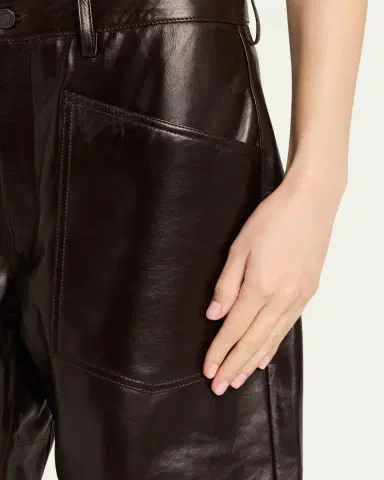 Nili Lotan Shon Leather Barrel-Leg Ankle Pants | Thumbnail 9 Nili Lotan Shon Leather Barrel-Leg Ankle Pants | Thumbnail 9