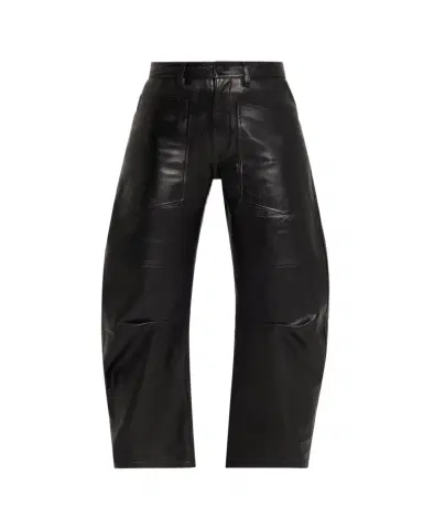 Nili Lotan Shon Leather Barrel-Leg Ankle Pants | Thumbnail 1 Nili Lotan Shon Leather Barrel-Leg Ankle Pants | Thumbnail 1