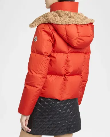Moncler Castelnou Square-Quilted Short Down Jacket with Detachable Hood | Thumbnail 2 Moncler Castelnou Square-Quilted Short Down Jacket with Detachable Hood | Thumbnail 2