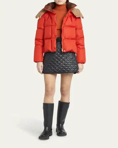 Moncler Castelnou Square-Quilted Short Down Jacket with Detachable Hood | Thumbnail 6 Moncler Castelnou Square-Quilted Short Down Jacket with Detachable Hood | Thumbnail 6