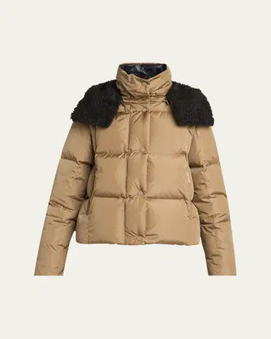 Moncler Castelnou Square-Quilted Short Down Jacket with Detachable Hood | Thumbnail 10 Moncler Castelnou Square-Quilted Short Down Jacket with Detachable Hood | Thumbnail 10