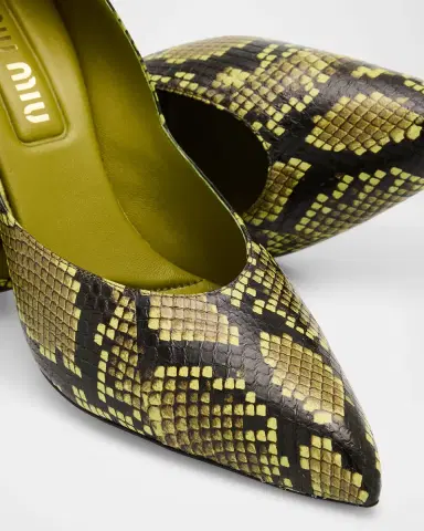 Miu Miu Python-Printed Leather Pumps | Thumbnail 20 Miu Miu Python-Printed Leather Pumps | Thumbnail 20