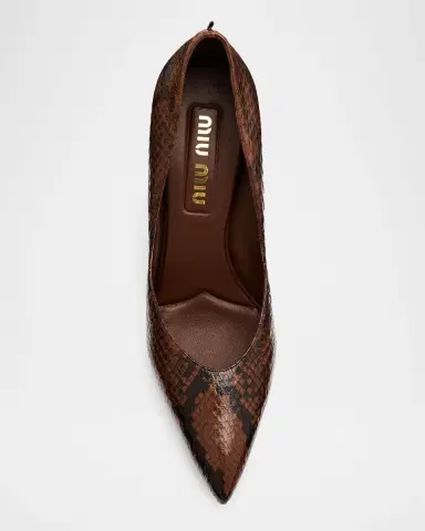 Miu Miu Python-Printed Leather Pumps | Thumbnail 6 Miu Miu Python-Printed Leather Pumps | Thumbnail 6