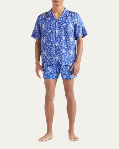 Vilebrequin Men's Silk X-Ray Turtles Bowling Shirt | Thumbnail 2 Vilebrequin Men's Silk X-Ray Turtles Bowling Shirt | Thumbnail 2