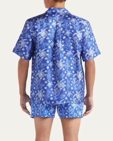 Vilebrequin Men's Silk X-Ray Turtles Bowling Shirt | Thumbnail 3 Vilebrequin Men's Silk X-Ray Turtles Bowling Shirt | Thumbnail 3