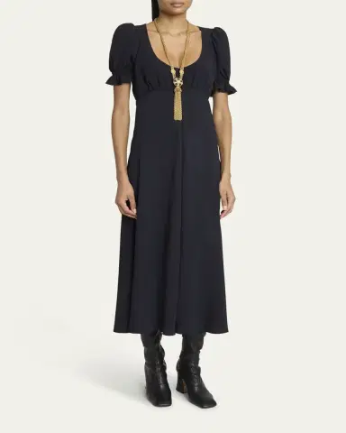 Chloé Empire-Waist Puff-Sleeve Ankle Dress | Thumbnail 2 Chloé Empire-Waist Puff-Sleeve Ankle Dress | Thumbnail 2