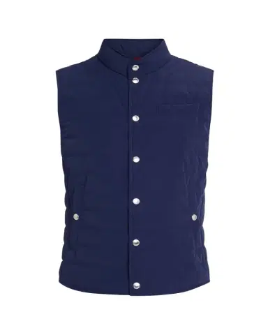 Brunello Cucinelli Men's Quilted Nylon Snap-Front Vest | Thumbnail 1 Brunello Cucinelli Men's Quilted Nylon Snap-Front Vest | Thumbnail 1