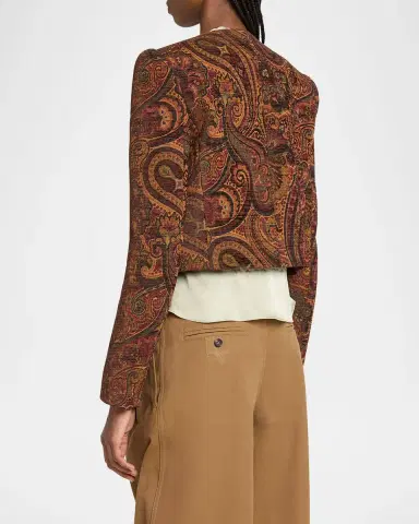 Chloé Paisley Velvet Single-Breasted Jacket | Thumbnail 2 Chloé Paisley Velvet Single-Breasted Jacket | Thumbnail 2