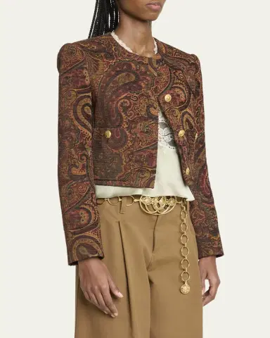 Chloé Paisley Velvet Single-Breasted Jacket | Thumbnail 9 Chloé Paisley Velvet Single-Breasted Jacket | Thumbnail 9