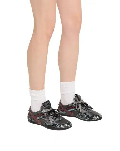 Miu Miu Gymnasium Technical Fabric and Python Low-Top Sneakers | Thumbnail 1 Miu Miu Gymnasium Technical Fabric and Python Low-Top Sneakers | Thumbnail 1