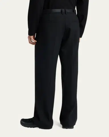 Moncler Men's Matte Black Belted Twill Trousers | Thumbnail 7 Moncler Men's Matte Black Belted Twill Trousers | Thumbnail 7