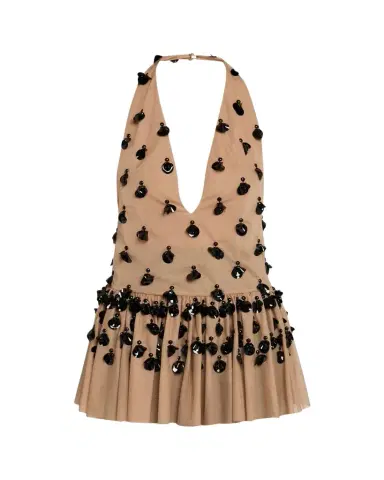 Diotima Embellished Plunging Halter Peplum Top | Thumbnail 1 Diotima Embellished Plunging Halter Peplum Top | Thumbnail 1