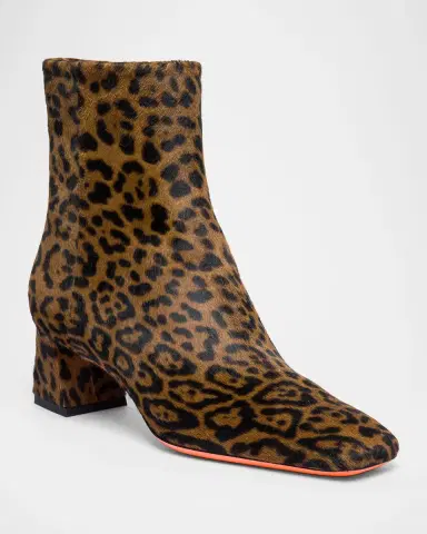 Santoni Marta Leopard Block Heel Booties | Thumbnail 2 Santoni Marta Leopard Block Heel Booties | Thumbnail 2
