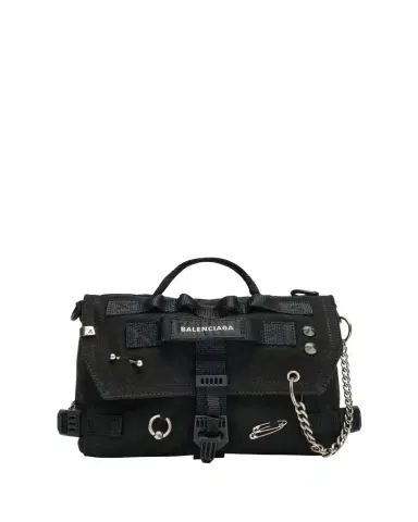 Balenciaga Men's Pierced Canvas Army Messenger Bag | Thumbnail 1 Balenciaga Men's Pierced Canvas Army Messenger Bag | Thumbnail 1