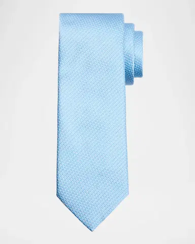 Brioni Men's Micro-Neat Silk and Cotton Jacquard Tie | Thumbnail 3 Brioni Men's Micro-Neat Silk and Cotton Jacquard Tie | Thumbnail 3