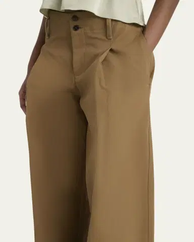 Chloé Pleated Wide-Leg Cotton Trousers | Thumbnail 9 Chloé Pleated Wide-Leg Cotton Trousers | Thumbnail 9